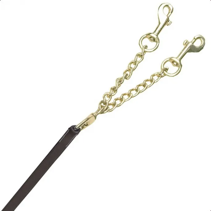 Longe de prsentation chane double - Canter - noir - 1.5 mtre Certifi