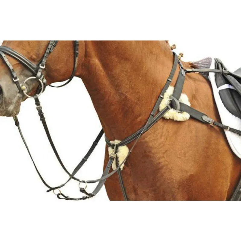 Soldes Breastplates HKM Breastplate/Martingale with Lambswool - Full / Brown