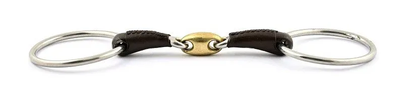 Commander Maintenant Mors Jump'In 2 anneaux double brisure recouvert de cuir - 135 mm