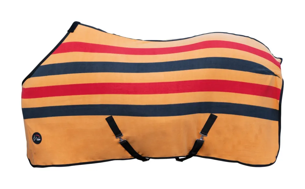 Achat Immdiat Couverture schante Professional Premium HKM - 135 cm - Noir / rouge / dor