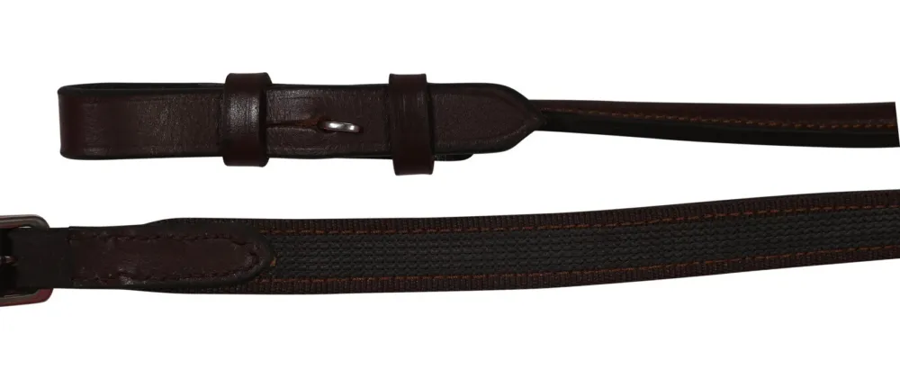 Rnes en cuir HKM revtement Lisa couture ronde - Poney - Marron Haute Qualit