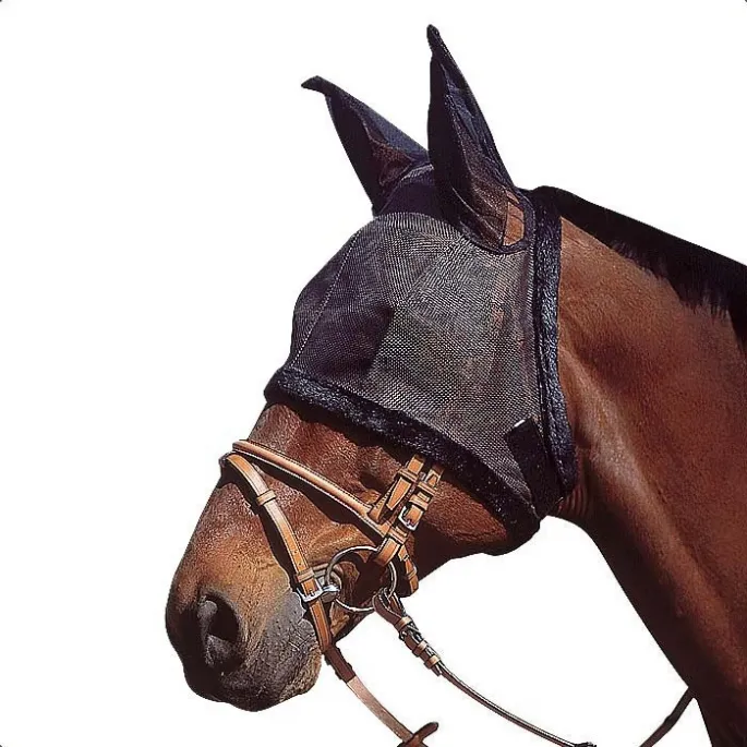 Masque anti-mouches Equithme Mesh Q.S. - noir - grand cheval Prix Choc