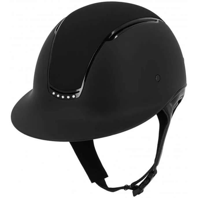 Casque Soazy mat crystal x5 visire large - Equithme - noir/strass - 56/58 Promotion