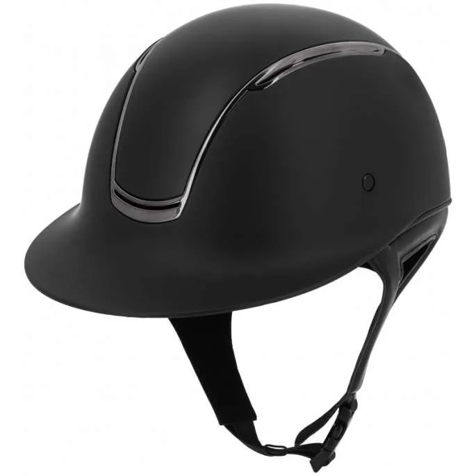 Casque Soazy mat chrome noir visire large - Equithme - noir/chrome - 56/58 Rduction