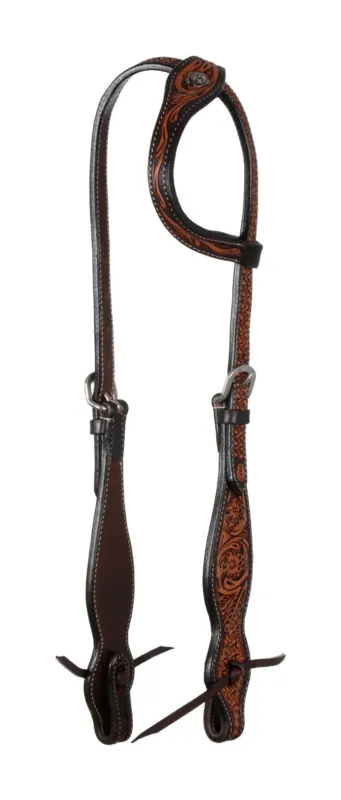 Bride western avec une oreille et motifs floraux Pool's - Naturel Populaire