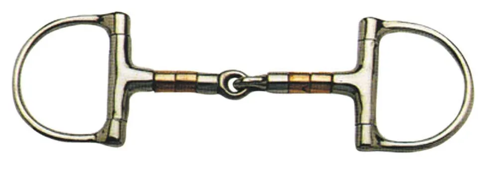 Commander Vite Mors de filet cuivre et acier rouleaux anneaux DEE Korsteel - 125 mm