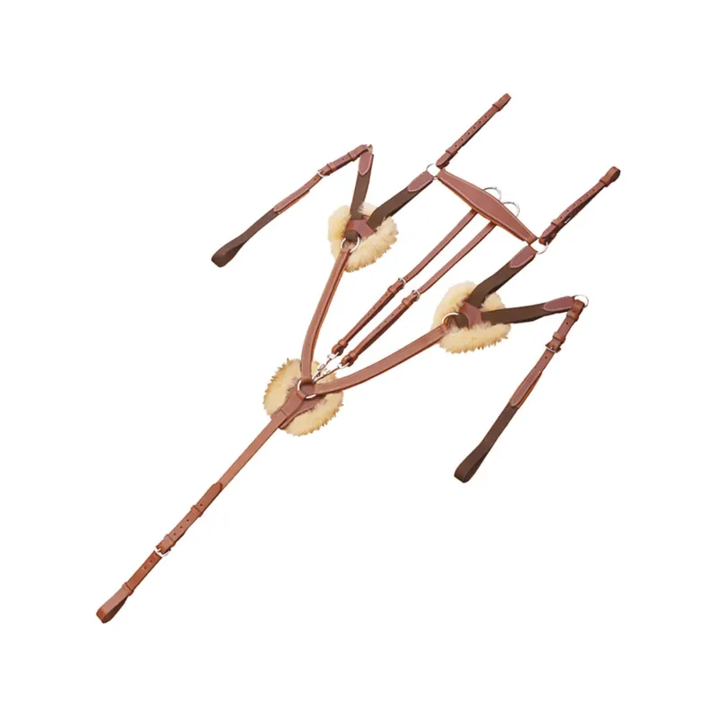 Vente Directe Collier de chasse 5 points Salome avec systme Magic Equestro - Cheval - Cognac
