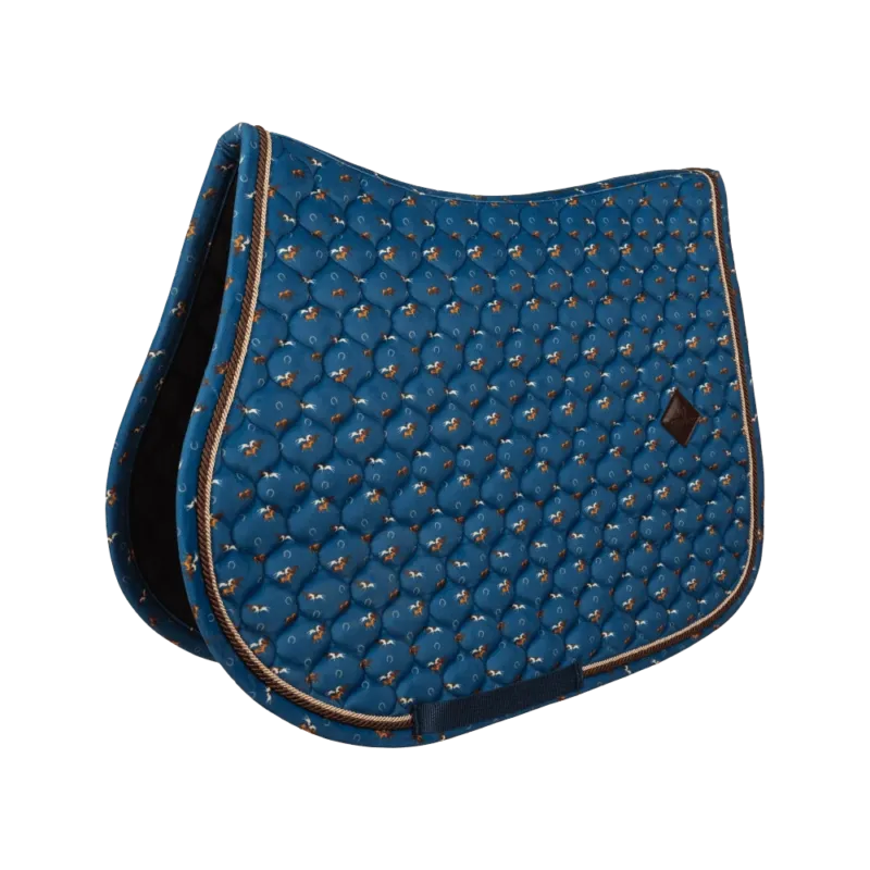 Tapis de Selle Velvet Horse Printing Jumping Kentucky - Cheval - Marine Paiement Scuris
