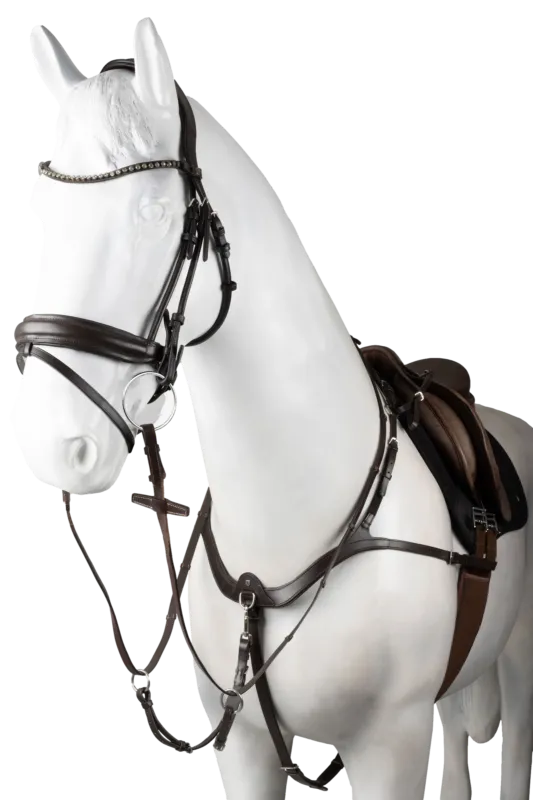Collier de chasse avec plastron Horze Hampstead - Cheval - Marron Bon Plan