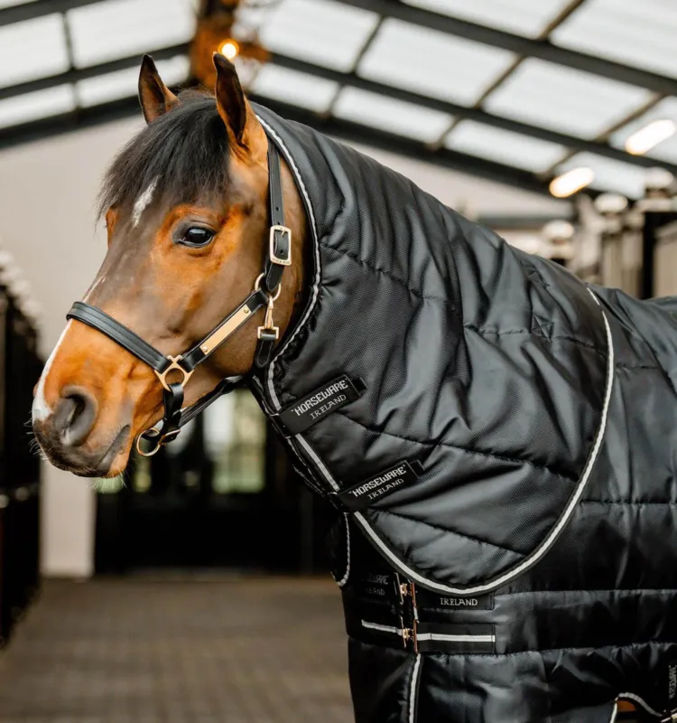 Rduction Couvre-cou d'curie Easy-Layer Horseware 100g - S - Noir / noir / argent