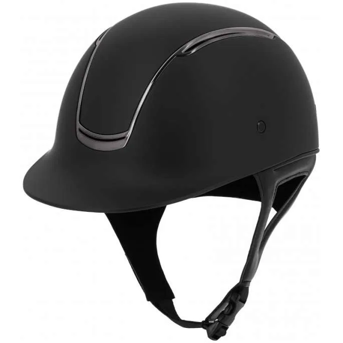 Casque Soazy mat chrome silver visire large - Equithme - noir/chrome - 52/56 Offre Du Jour
