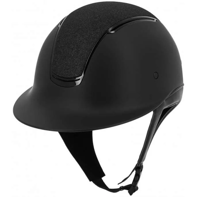 Nouvel Arrivage Casque Soazy mat crystal fabric visire large - Equithme - noir brillant - 58/61