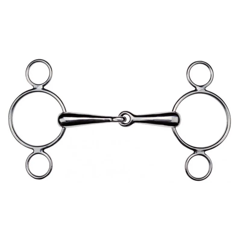 FEELING - Mors 3 anneaux Inox - 115 mm - Inox - Canon simple brisure Achat Immdiat