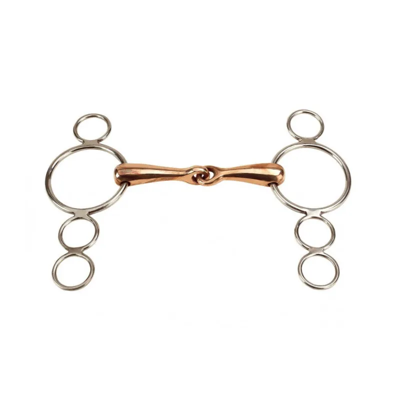 FEELING - Mors 4 anneaux Cuivre - 125 mm - Cuivre - Canon simple brisure Jusqu puisement Des Stocks