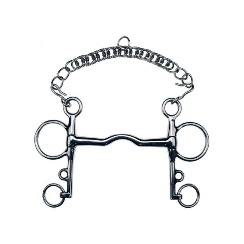 FEELING - Mors Pelham passage de langue Inox - 115 mm - Inox - Canon passage de langue Satisfait Ou Rembours