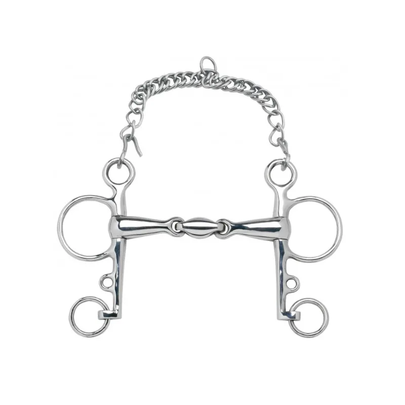 Prix Bas FEELING - Mors Pelham branches courtes Anatomic Inox - 125 mm - Inox - Canon double brisure