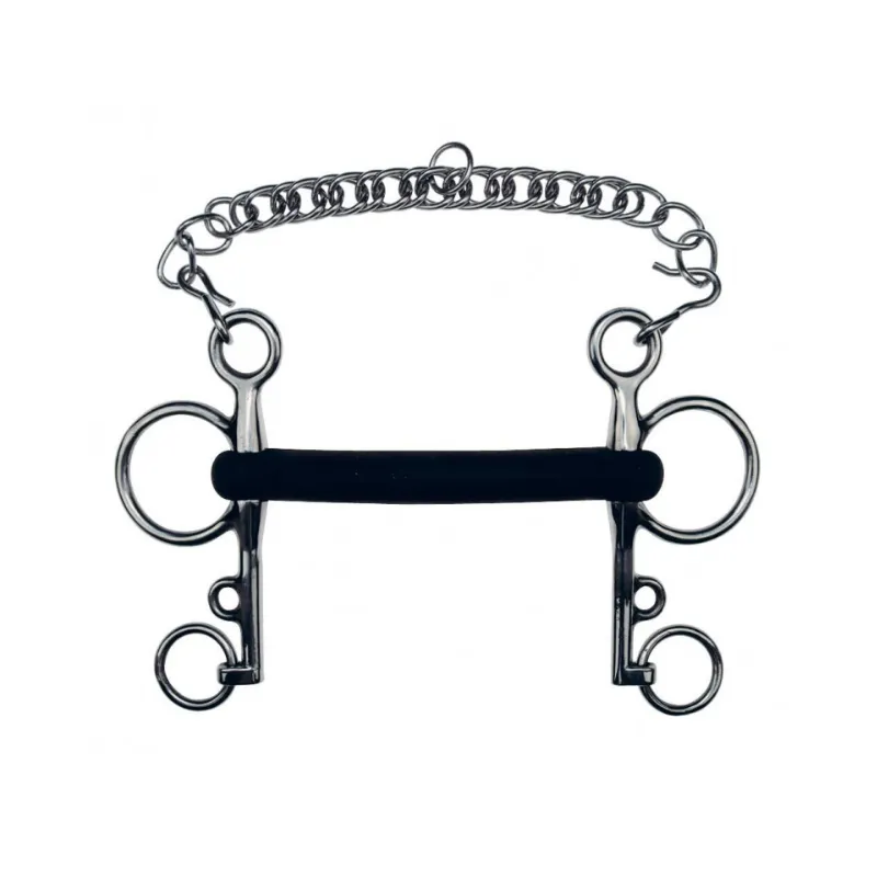 Vente Directe FEELING - Mors Pelham droit Caoutchouc Rigide - 115 mm - Caoutchouc - Canon droit