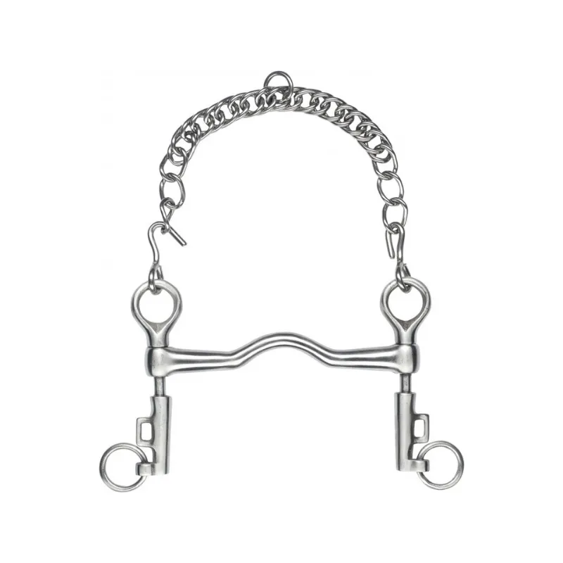 FEELING - Mors Saumur pompe branches courtes Satin - 125 mm - Satin - Canon passage de langue Remise