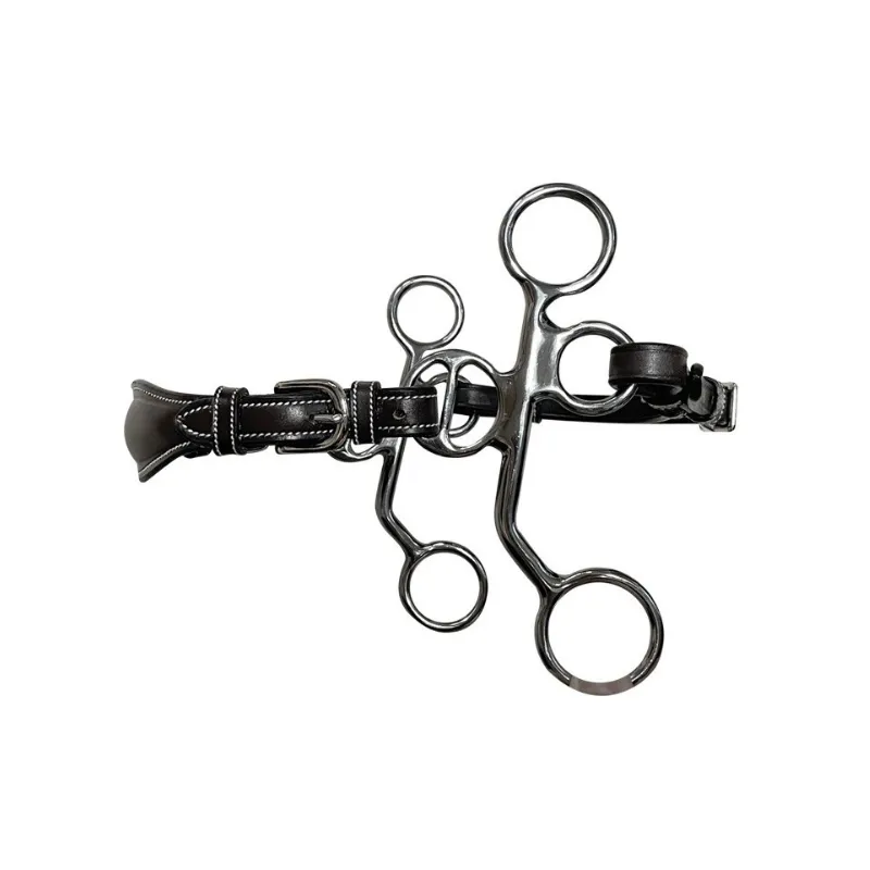 Nouvel Arrivage JUMPIN - Hackamore cuir branches courtes Poney - Poney - Noir