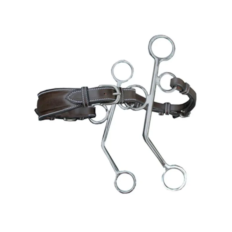 JUMPIN - Hackamore cuir branches longues - Cheval - Noir Pas Cher