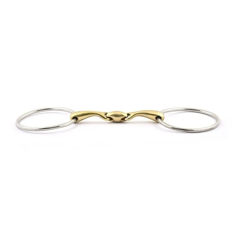 Produit De Marque JUMPIN - Mors 2 anneaux canons fins double brisure - 125 mm - German silver - Canon double brisure
