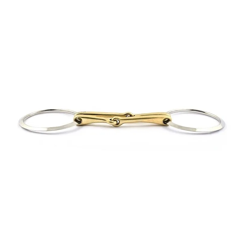 JUMPIN - Mors 2 anneaux double canons - 125 mm - German silver - Canon double embouchure Meilleur Prix