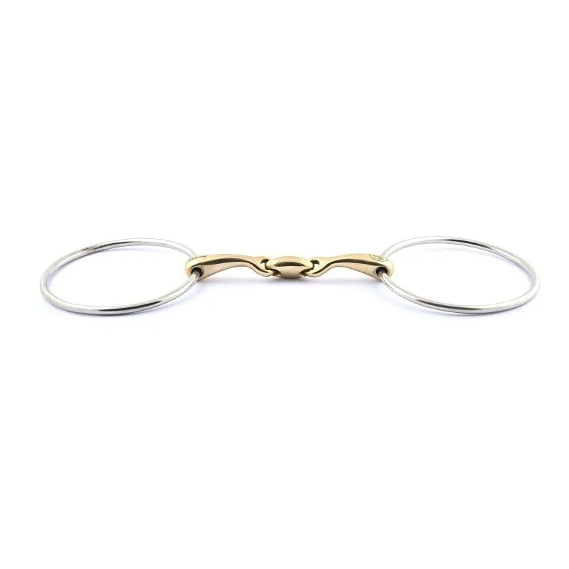 JUMPIN - Mors 2 anneaux fin 14 mm double brisure - 125 mm - German silver - Canon double brisure Top Vente