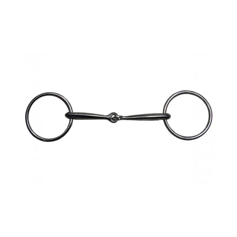 JUMPIN - Mors 2 anneaux creux pompe bloqu - 125 mm - Inox - Canon simple brisure Affaire Saisir