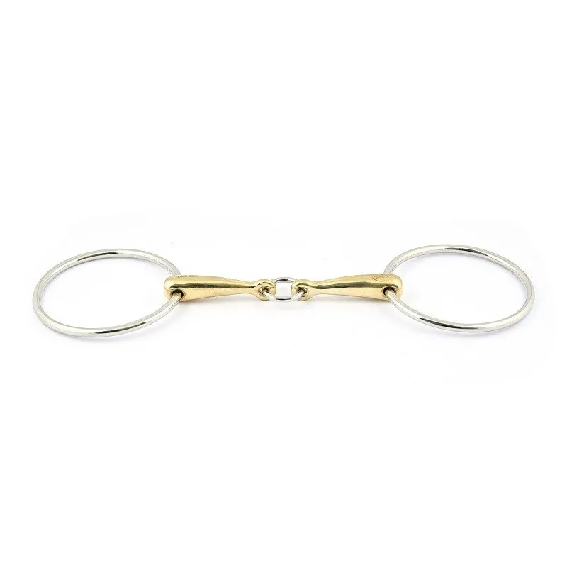 Promotion Saisonnire JUMPIN - Mors 2 anneaux double brisure anneaux central - 125 mm - German silver - Canon double brisure