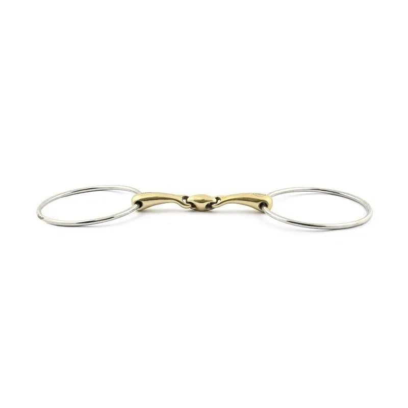 Vente Directe JUMPIN - Mors 2 anneaux double brisure canons trs fins - 125 mm - German silver - Canon double brisure