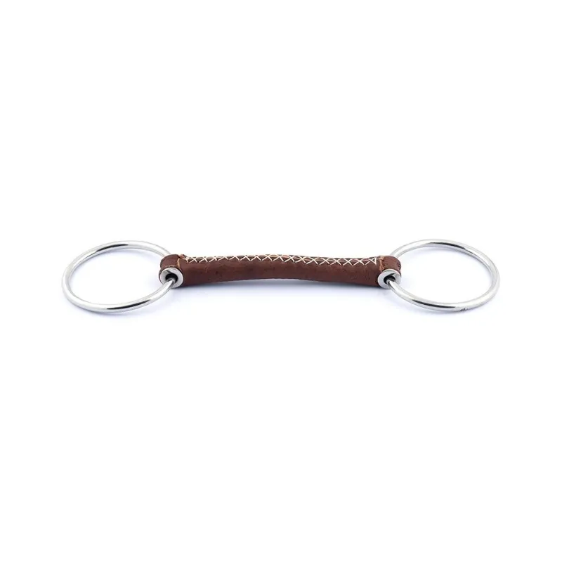 Affaire Saisir JUMPIN - Mors 2 anneaux en cuir rond - 125 mm - Cuir - Canon droit