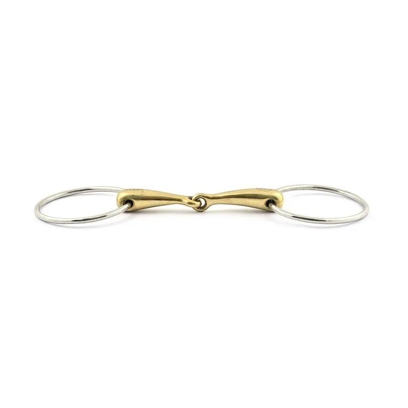 Promotion Saisonnire JUMPIN - Mors 2 anneaux gros canons - 125 mm - German silver - Canon simple brisure