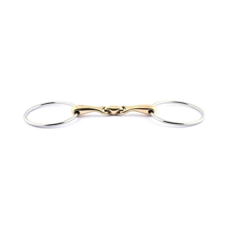 Offre Du Jour JUMPIN - Mors 2 anneaux gros canons double brisure - 125 mm - German silver - Canon double brisure