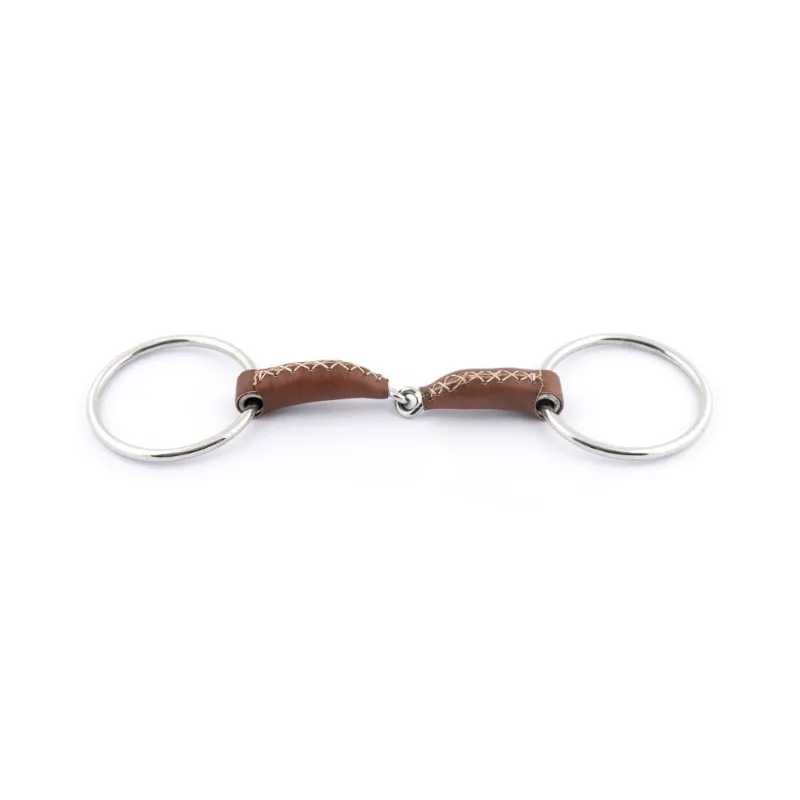 JUMPIN - Mors 2 anneaux recouvert de cuir - 115 mm - Cuir - Canon simple brisure Commander Maintenant