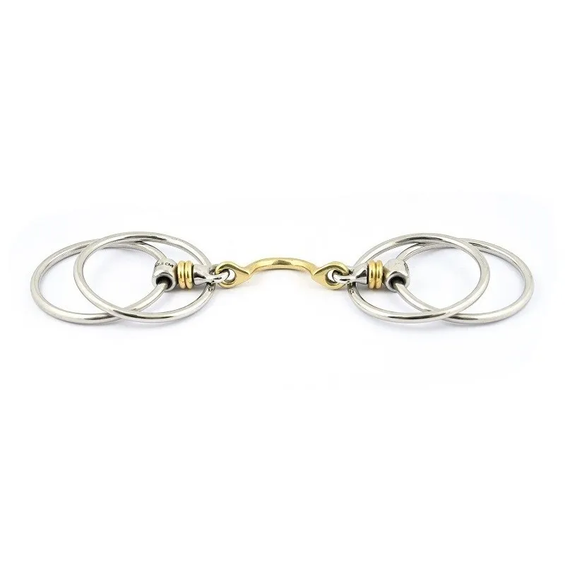 JUMPIN - Mors 4 anneaux rouleaux avec passage de langue - 125 mm - German silver - Canon passage de langue Offre Exclusive