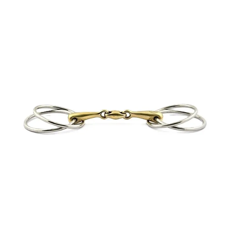 Bon March JUMPIN - Mors 4 anneaux double brisure - 125 mm - German silver - Canon double brisure