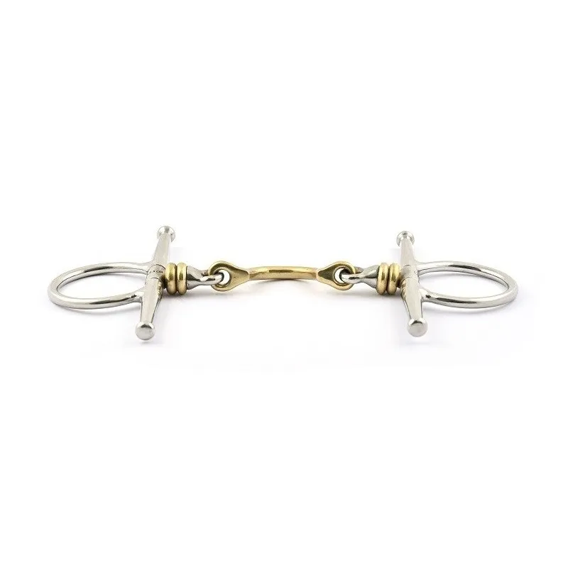 Offre Spciale JUMPIN - Mors Aiguilles double brisure rouleaux avec passage de langue - 125 mm - German silver - Canon passage de langue