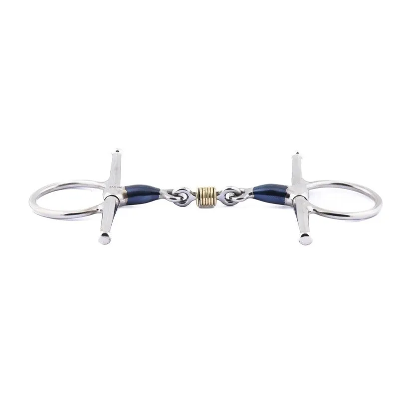 Populaire JUMPIN - Mors Blue Steel Aiguilles double brisure avec anneaux cuivre - 125 mm - Blue steel - Canon double brisure
