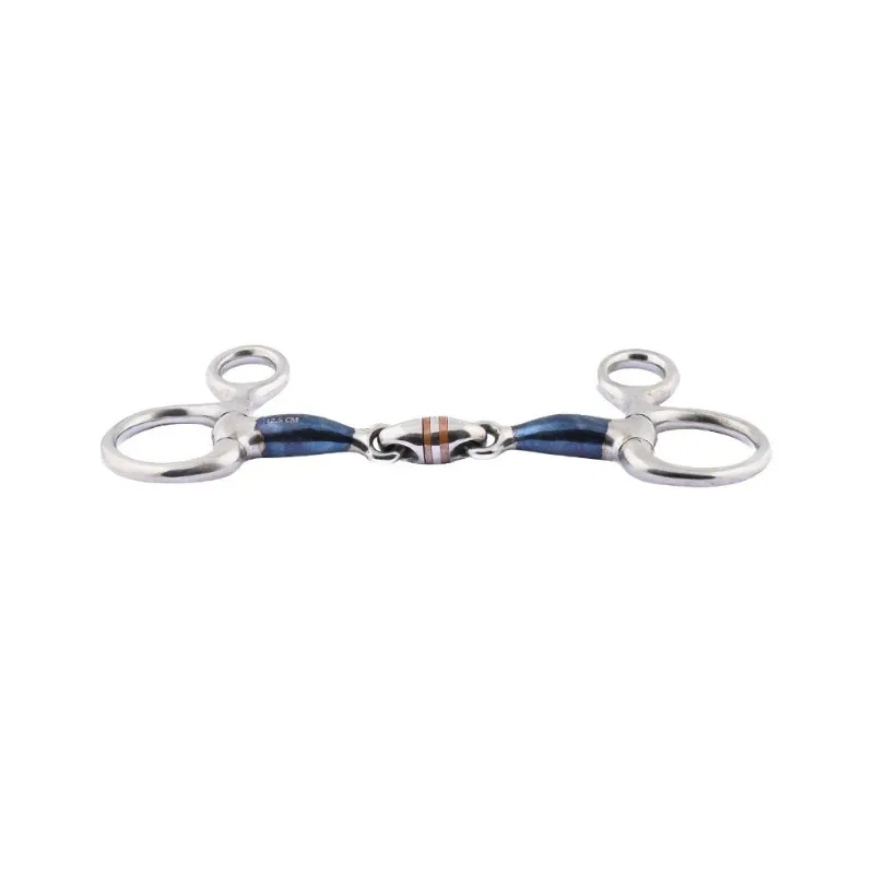 Nouvel Arrivage JUMPIN - Mors Blue Steel Baucher double brisure - 125 mm - Blue steel - Canon double brisure