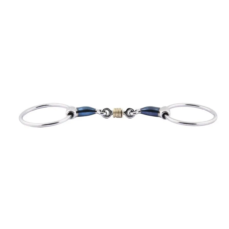 Paiement Scuris JUMPIN - Mors Blue Steel double brisure avec anneaux cuivre - 125 mm - Blue steel - Canon double brisure