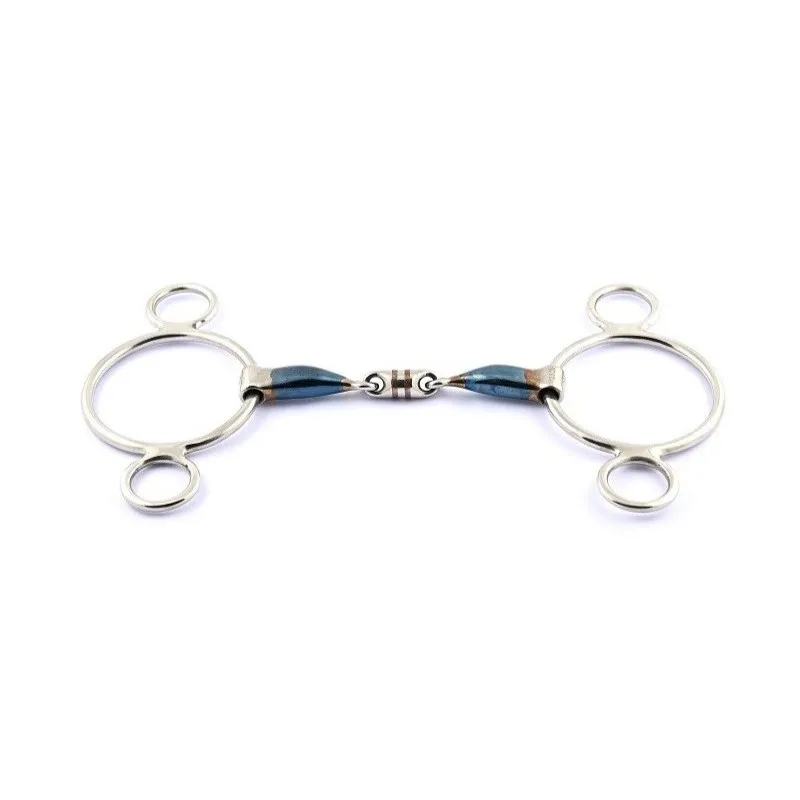 Authentique JUMPIN - Mors Blue Steel Pessoa double brisure - 125 mm - Blue steel - Canon double brisure