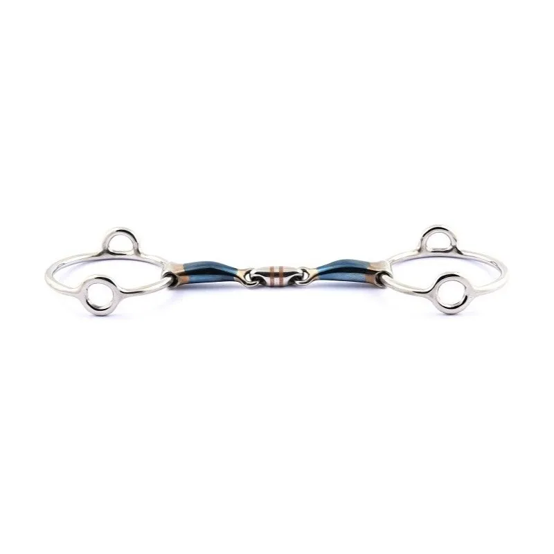 JUMPIN - Mors Blue Steel releveur double brisure - 125 mm - Blue steel - Canon double brisure Offre Limite