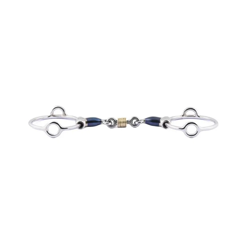 Achetez Aujourdhui JUMPIN - Mors Blue Steel releveur double brisure avec anneaux cuivre - 125 mm - Blue steel - Canon double brisure