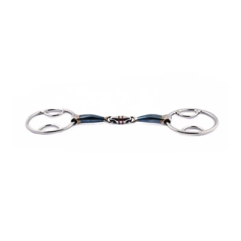 Nouvel Arrivage JUMPIN - Mors Blue Steel trois effets double brisure - 125 mm - Blue steel - Canon double brisure