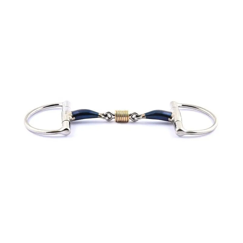 Populaire JUMPIN - Mors Blue Steel Verdun double brisure et anneaux en cuivre - 125 mm - Blue steel - Canon rouleaux