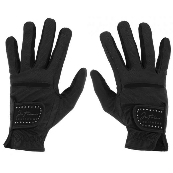 Retour Gratuit Gants Je t'aime Equithme Strass - noir - M