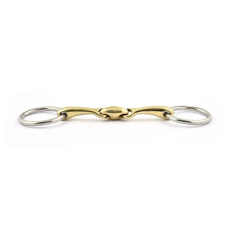 JUMPIN - Mors de filet de bride double brisure - 125 mm - German silver - Canon double brisure Pas Cher