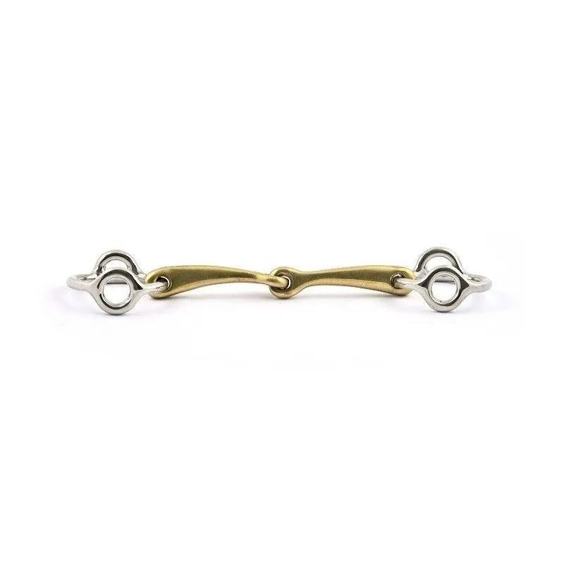 Offre Exclusive JUMPIN - Mors de filet de bride releveur - 125 mm - German silver - Canon simple brisure