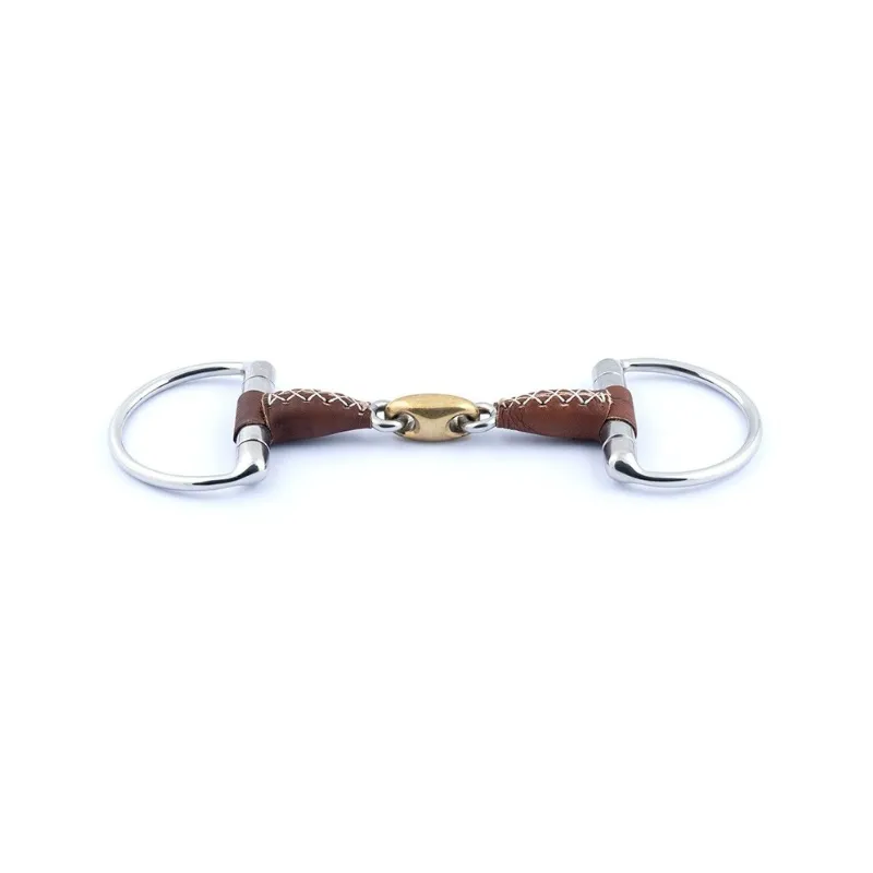 JUMPIN - Mors Olive en cuir double brisure - 115 mm - Cuir - Canon double brisure Nouveaut