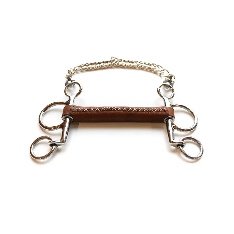 Remise JUMPIN - Mors Pelham petites branches cuir rond - 125 mm - Cuir - Canon droit